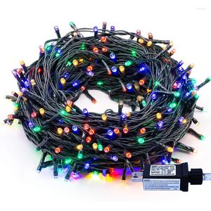 Cordes 10M 50M 100M fil vert LED guirlande lumineuse de noël en plein air fête de mariage guirlande lampes fée pour décor de vacances