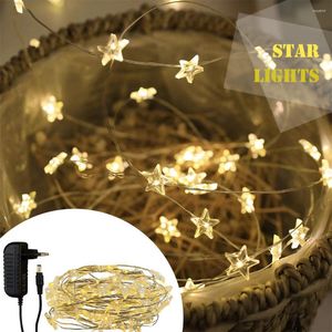 Cordes 10m Star Fairy Lights Mini LED String Garland Decoration For Bedroom Garden Curtain Plug dans l'éclairage de fête de mariage en plein air