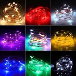 Snaren 10 stks veel Batterij-aangedreven 20 30 LED Mini Waterdichte Fairy Lichtslingers Koperdraad Firefly Sterrenhemel Voor DIY Bruiloft Party286S