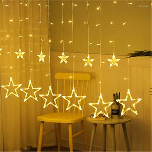 Strings 110V 220V EU US Plug LED étoiles lumières de Noël intérieur/extérieur décoratif amour rideaux chaîne pour vacances éclairage de fête de mariage