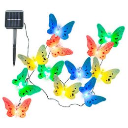 Strings 12 LED / 20 LED Butterfly Solar Light String Christmas Decoration Lamp Lantern Star Garden Outdoor