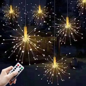 Strings 120/150/180/200leds batterij vuurwerk licht waterdichte tuin buiten gazonlamp slinger voor jaar kerstdecor
