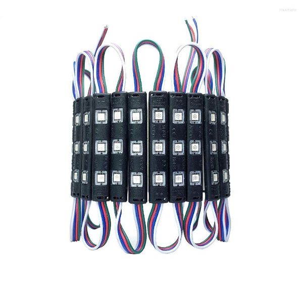 Cuerdas 12V RGB Módulo LED negro Super colores brillantes cambiables al aire libre impermeable publicidad señal de luz retroiluminación 20 unids/lote