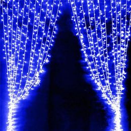 Strings 150 LED LICHT STRING Gordijnlichten Party Bruiloft Buiten Buiten Kersttuin Multicolor Fairy Luces 40DC12