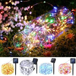 Cuerdas 150 LED Luces de cadena de hadas solares de Navidad 15M Impermeable Decoración del banquete de boda en casa Guirlande Lumineuse Exterieur Lichterkette