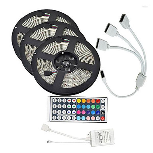 Cordes 15 mètres SMD étanche RGB 450 LED bande bande lumineuse Kit 44 touches contrôleur câble connecter DC 12 V