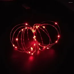 Cordes 1M / 2M 20 LED bouton à piles LED fil de cuivre chaîne fée lumières fête cordage décor à la maison