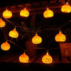 Cordes 1M 2M 3M à piles Halloween citrouille LED guirlandes lumineuses vacances fête de noël décoration de jardin