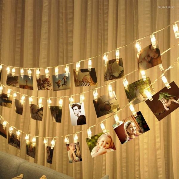 Cordes 1M 3M 4M carte photos Pos Clips chevilles LED lumineuse chaîne lumière batterie puissance intérieur maison fête Festival mariage décor