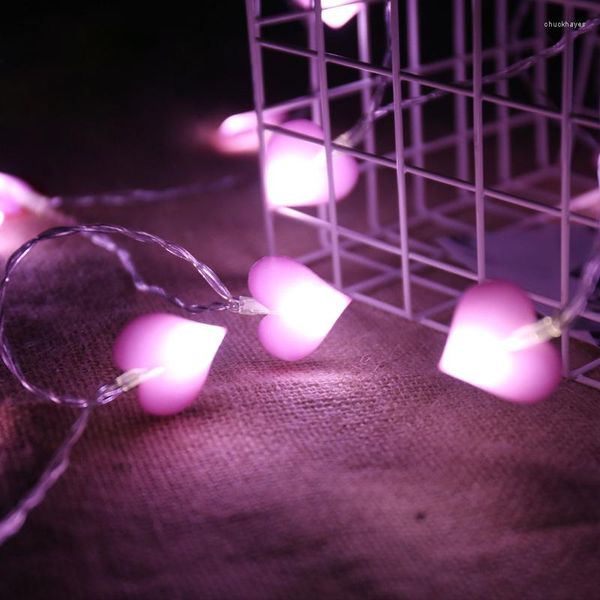 Cordes 1M 3M LED Love Heart Wedding String Fairy Light Batterie de Noël Fête intérieure Jardin Guirlande Éclairage