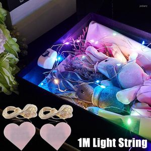 Cordes 1M en forme de coeur LED guirlandes lumineuses boîte-cadeau décoration batterie Flash éclairage mariage fête de noël jardin décors lumière