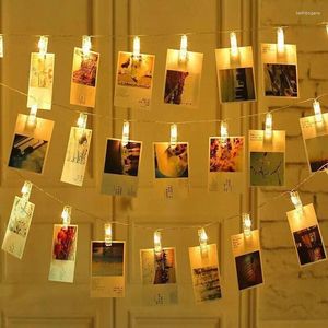 Strings 1 pc 1,5 m10l PO clips String Lights Christmas Fairy Battery-Operated Garland Hanging Picture Cards Holder Holiday Lamp