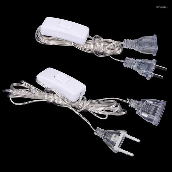 Cuerdas 1 unid 3 m enchufe extensor cable de extensión UE / EE. UU. Para luz de cadena LED Boda Navidad Decoración Guirnalda DIY Navidad