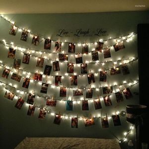 Strings 2.3M 20 LEDS Garland Card Po Clip LED String Fairy Lights Batterij bediende kerstslubranden Wedding Valentines Decoratie