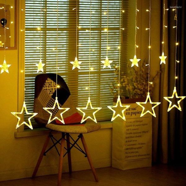 Cordes 2.5M 138leds 8 Modes étoile LED rideau chaîne lumières AC 220V noël pour vacances mariage guirlande décoration de fête