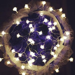 Strings 2.5m LED String Lights Simulatie Rose Flower Fairy Lampen Party Wedding Garland Decoratie Kerstjaar Holiday Lightingled String