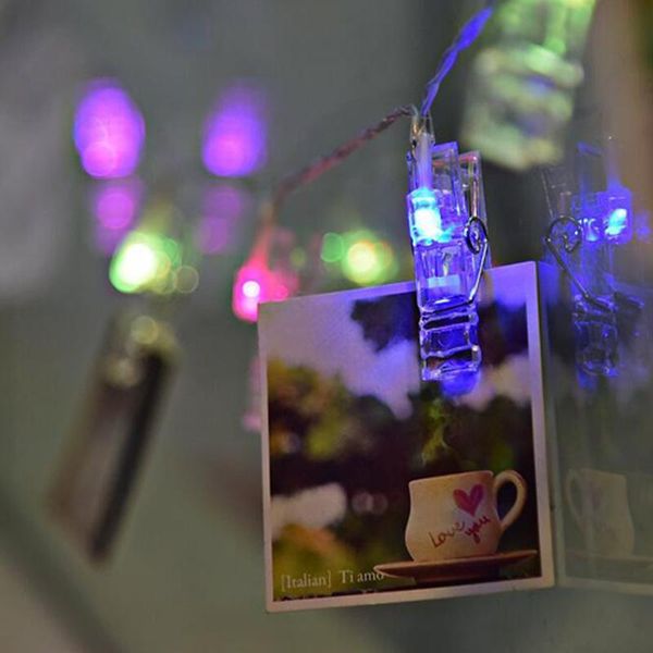 Cordes 20/30/40 LED s USB Po Clip de fixation LED guirlandes lumineuses alimenté par batterie fête de noël décoration de mariage fée