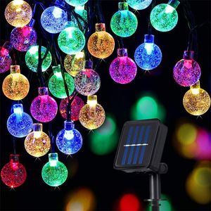 Strings 20/30/50 LED Solar String Crystal Ball Light 8 Modi Outdoor Garden Waterdicht Patio Yard Wedding Kerst Fairy Decoredled Stri