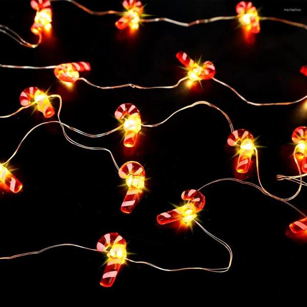 Cordes 20 LED Noël Fée Lumière Chaîne Bonbons Canne Cloches Arbre De Noël Ornement Guirlande Lumières Année En Plein Air Décoration de La Maison
