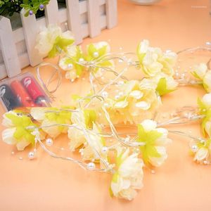 Strings 20 LED Romantische zijden bloemen Licht String Simulatie Rose Fairy Holiday Lamp Kerstfeest Kerstfeest Wedding Tienerstijl Slaapkamer Decor