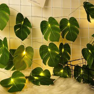 Strings 20 LED -snaarlichten Kunstmatige monstera bladeren licht kerstfeestje Verjaardagsfeestje Hanging Vine Beach Theme Home Garden Decoraties