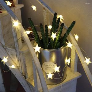 Cordes 20 Leds En Forme D'étoile LED Fée Guirlande Lumineuse À Piles Vacances Fête De Noël Décoration De Mariage