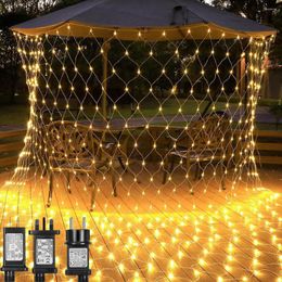Strings 200/660 LED NET Lichten Outdoor Mesh Fairy String Licht Kerstdecoratie Waterdichte timer 8 Modi Garland AC120-240V