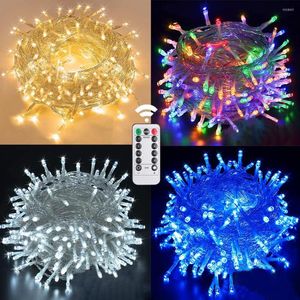 Cordes 2023 Lumières De Noël 5M-100M Led Chaîne Fée En Plein Air Guirlandes Festoon Pour Arbre De Noce Vacances Jardin Décoration