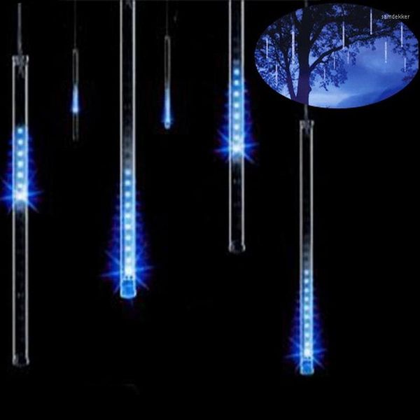 Cordes 20 cm de douche météore tubes de pluie LED LED pour le mariage de Noël Décoration de jardin 100-240V / EU blanc chaud bleu coloré