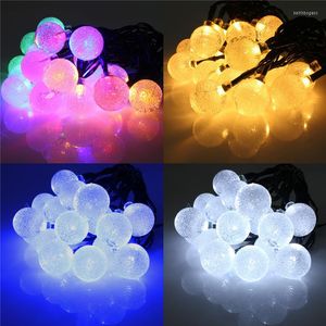 Strings 20LED Solaire Noël Light String LED Vacances Boule de cristal Jardin Clôture Route Paysage Décoration