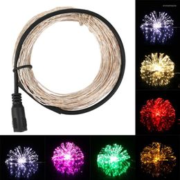 Chaînes 20M 200 LED fil d'argent chaîne fée lumière noël décor extérieur LED lumières éclairage de fête de mariage DC12V 9 couleurs