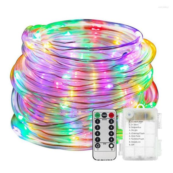 Cordes 20M 30M LED Cordes lumineuses avec télécommande extérieure fil de cuivre fée chaîne alimentée par batterie pour la fête de Noël décor de camping