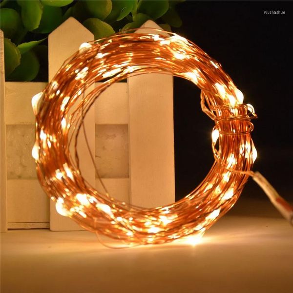 Cuerdas 20M 66FT 200 LEDS Mini impermeable Navidad LED Luz de cadena de alambre de cobre para boda Navidad Guirnalda Fiesta Lámpara de hadas DC 12V