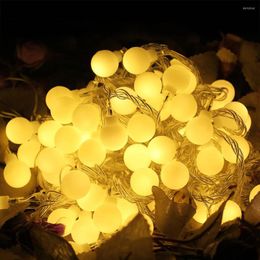 Strings 220V Jaar kerstlicht 10m 100 LED Milky Ball Led Fairy String Indoor Outdoor Garden Party Wedding Holiday Lights