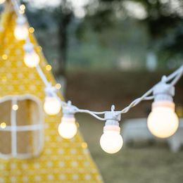 Snaren 23 meter patio lamp snaar licht buiten slingers slingers slingeren witte kabelbol kerstfee lichten tuin bruiloft feestje