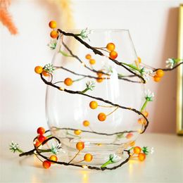 Strings 2m 20 LED FUIT Vine Fairy Light Christmas String Home Party Hangende Garland voor slaapkamer Balkon Holiday Decor