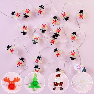 Strings 2m 20Led Christmas Santa Claus Deer Snowman Snowflake Led Light String Kerstmis Jaar Party Home Decor Ornament Garland