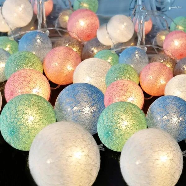 Strings 2M 20LED boule de coton guirlandes lumineuses colorées guirlande de fée de noël éclairage vacances mariage fête de noël lampes de décoration de la maison