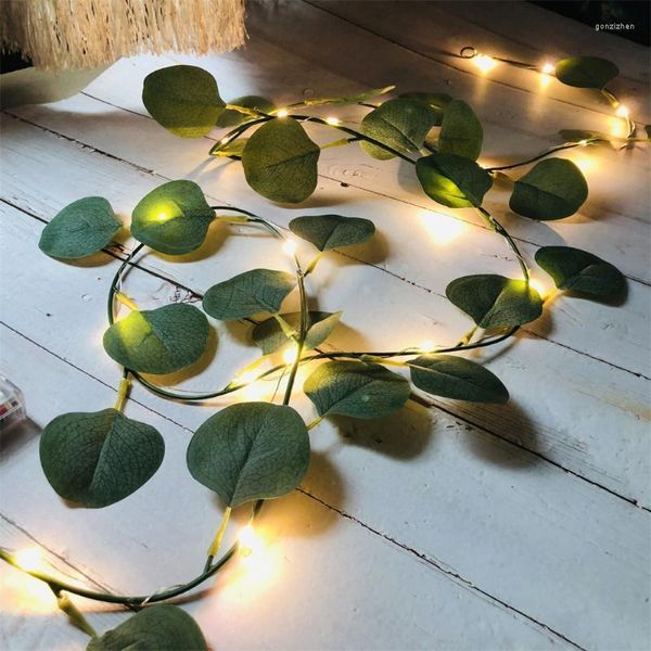 Cordes 2m 20led Green Leaf Lights Lights Artificial Plant Fairy Garland Garland Decorative Hanging Light for Christmas Room Decor