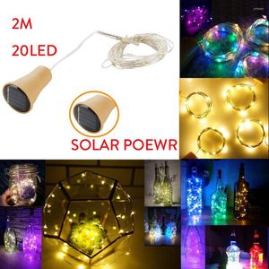 Strings 2m 20Led Led String Licht Solar Cork -vormige nacht Fairy Wine Bottle Lamp Bar Kerstmis Shining vaasdecoratie