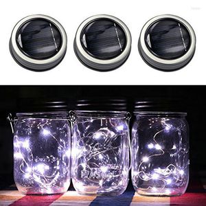 Strings 2m 20leds solaire alimenté Mason Jar couvercle insérer fée chaîne vigne lumière lanterne Patio jardin bouteille porche nuit fête de mariage décor