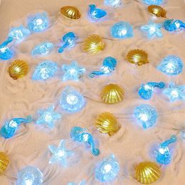 Strings 2M 20 Lights Ocean Series LED Light Seahorse SeaStar Fairy voor thuisslaapkamer Decor warm/wit 1pc