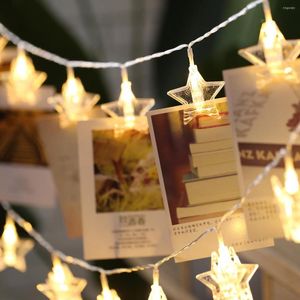 Strings 2m 3m 6m vijfpuntige ster PO-clip LED LED-lichten Wedding Slaapkamer Decoratie Holiday Lighting Fairy Christmas Decor