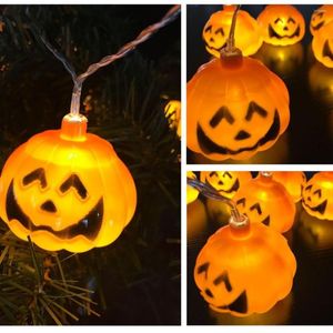 Cordes 2M 3M à piles Halloween citrouille LED chaîne lumières vacances fête de Noël décoration de jardin lanternes lumière