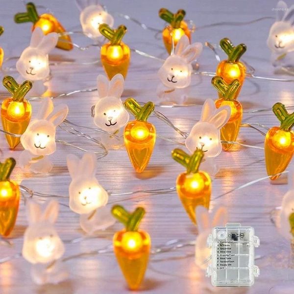 Cordes 2M/3M fée pâques en forme de poussin lumières fil de cuivre LED corde veilleuse maison vacances fenêtre décoration fournitures de fête