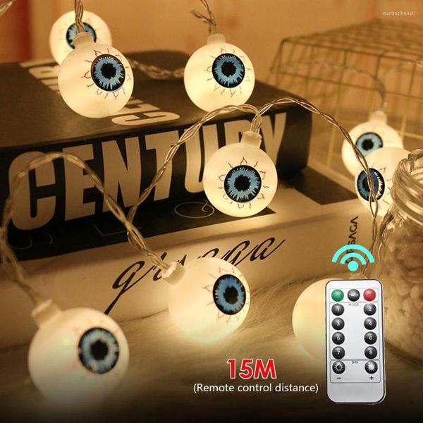 Cuerdas 2m/3m LED Hada luz fantasma modelo de ojo cadena creativa alimentada por batería guirnalda Halloween flor linterna