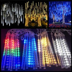 Strings 2pcs Solar LED Meteor Shower Rain Light Waterproof Outdoor Lights Garland Street Ramadan Wedding Decoration Navidad