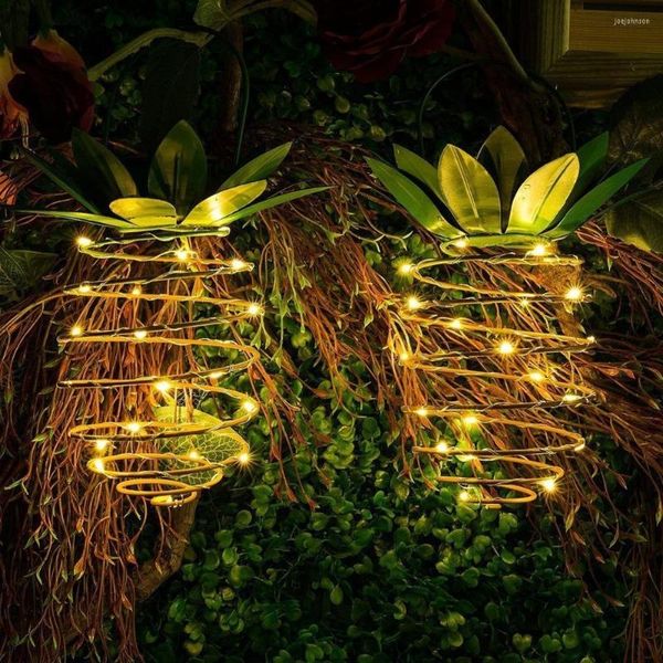 Cordes 2 pièces à énergie solaire LED guirlande lumineuse suspendue ananas veilleuses étanche extérieur jardin vacances de noël blanc chaud