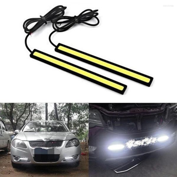 Cuerdas 2 uds Ultra brillante 14cm 6W COB LED coche niebla luz diurna lámpara estilo DRL impermeable Auto conducción barra tira