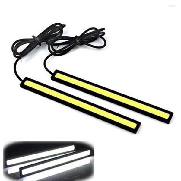 Cordes 2pcs ultra lumineux 17cm 6w COB LED voiture brouillard feux de jour lampe DRL étanche barre de conduite automatique bande blanche